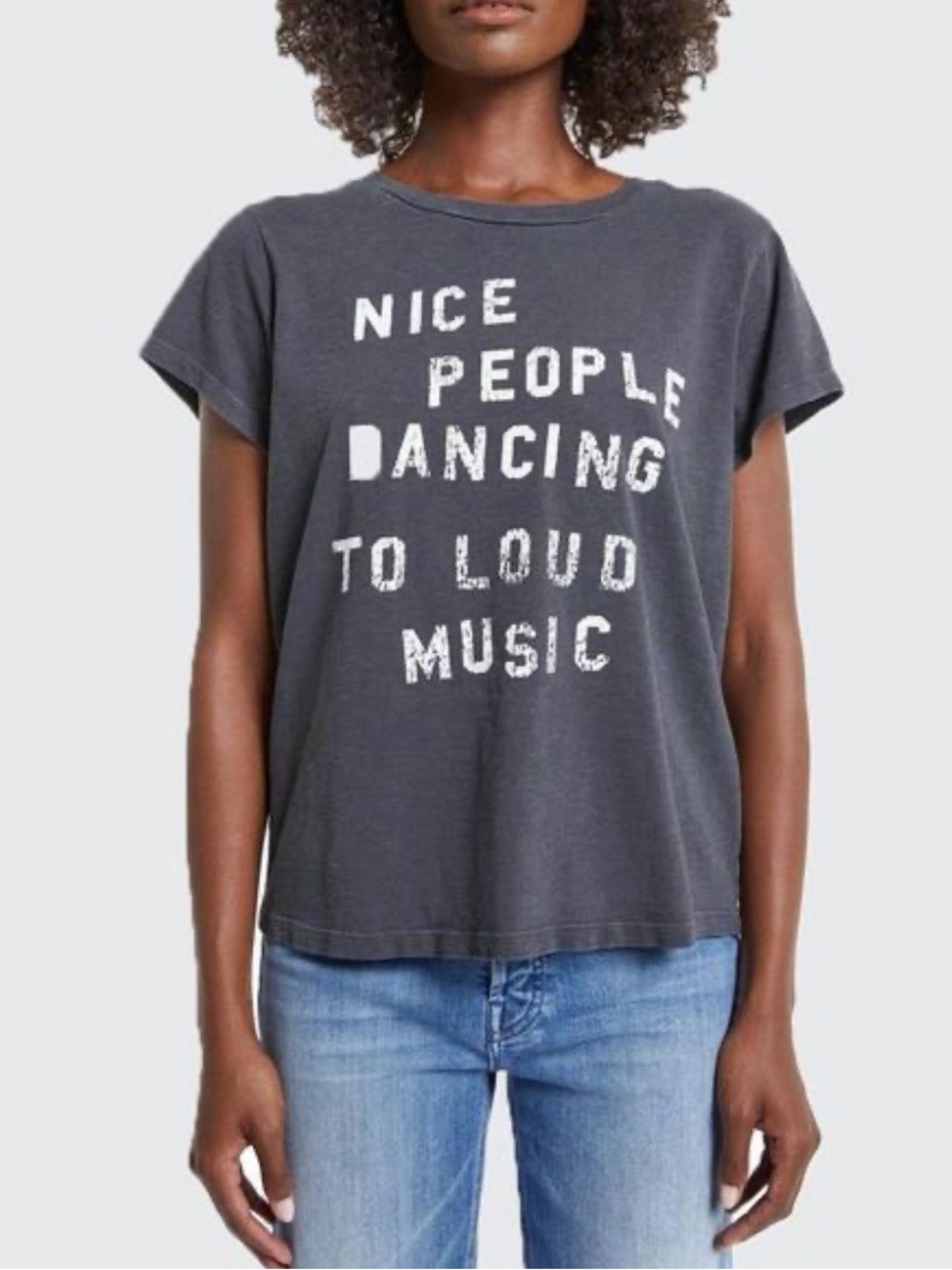 MOTHER The Boxy Goodie Goodie Tee - Nice People Dancing To Loud Music Size XS